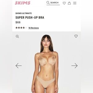 SKIMS Ultimate Push Up Plunge bra Clay 32D